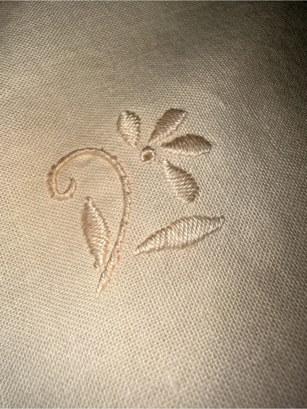 SET OF 6 - Vintage Embroidered Linen Cloth Napkins w/ Floral Detail Table Linens